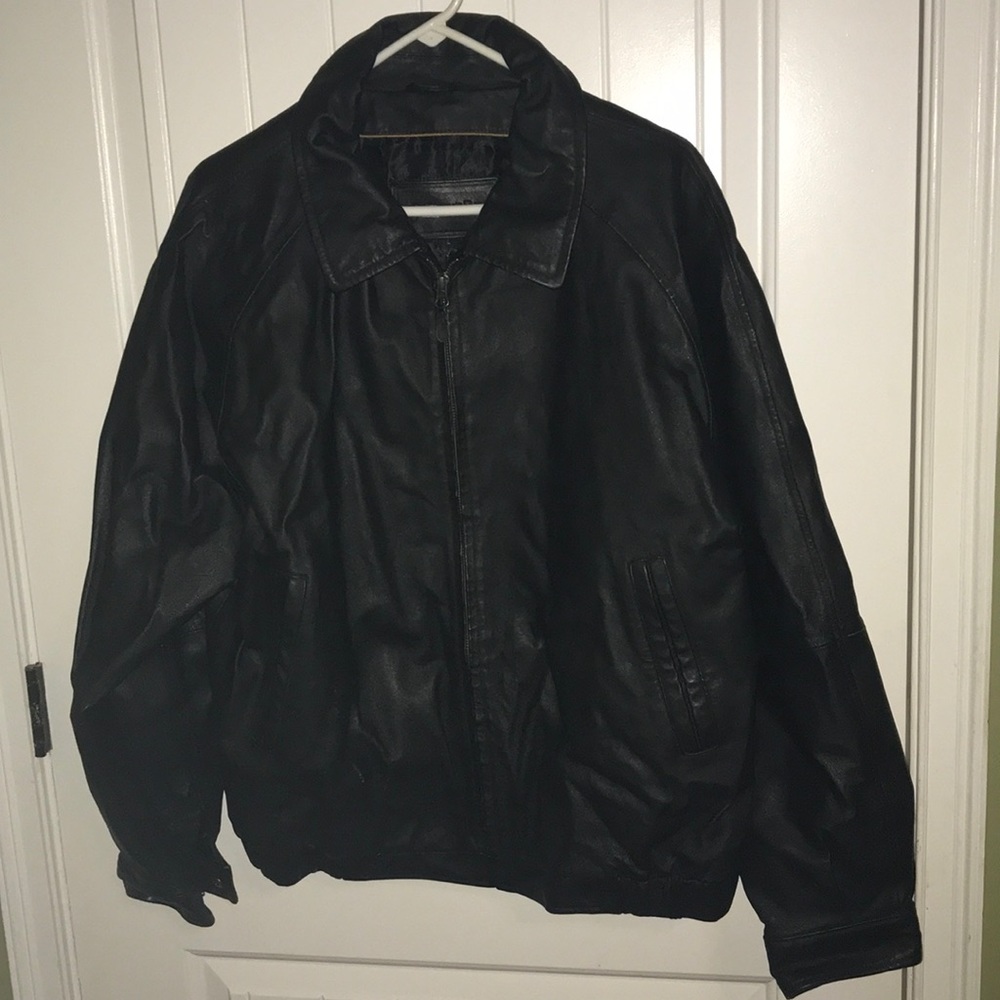 At Johns Bay Leather Bomber Jacket